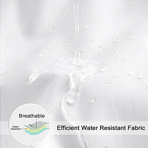 EurCross Extra Long Shower Curtain Liner 72 x 86 inch, White Fabric Shower Curtains for Spa Hotel Bathroom, Water Repellent, Machine Washable, 86 Inches Long - Image 2