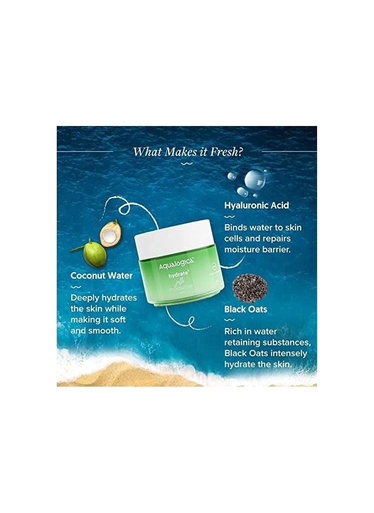 Aqualogica - Aqualogica Hydrate+ Gel Moisturizer with Coconut Water & Hyaluronic Acid for Deep Hydration, Oil-Free Formula, 100G - Image 1