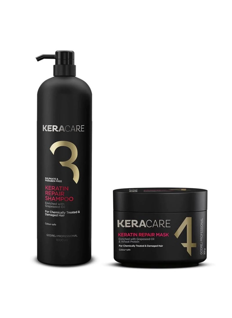 Godrej Godrej Professional Keracare Keratin Repair Shampoo 1000ML And Repair Mask 500GM  - Image 1