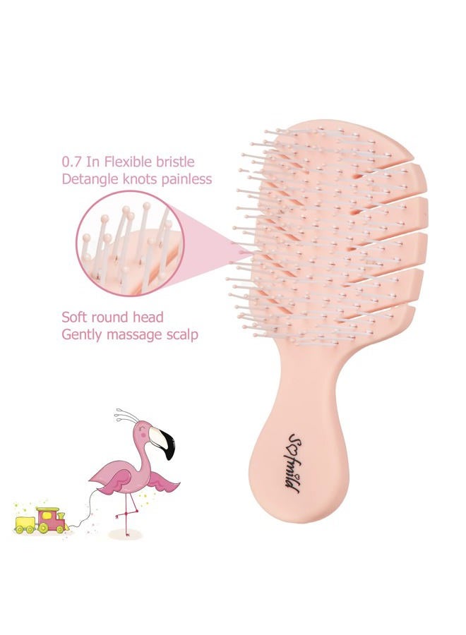 Sofmild Hair Brush Mini Travel Vent Cute Wet Brush,Speed Dry Shower Detangler Hair Brush,Glide Through Tangles With Ease For Women Girl Kids All Hair Types (Small) - Image 2
