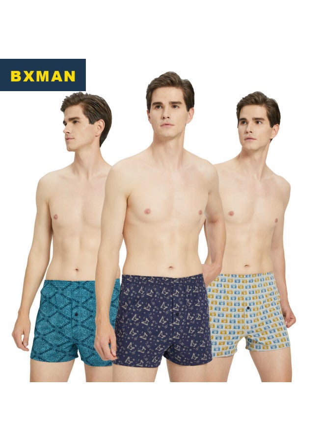 Bxman Men's Loose Cotton Boxer Briefs Knitted Elastic Alro Pants Plus Size 3-pack Y6103 185xxl - Image 1