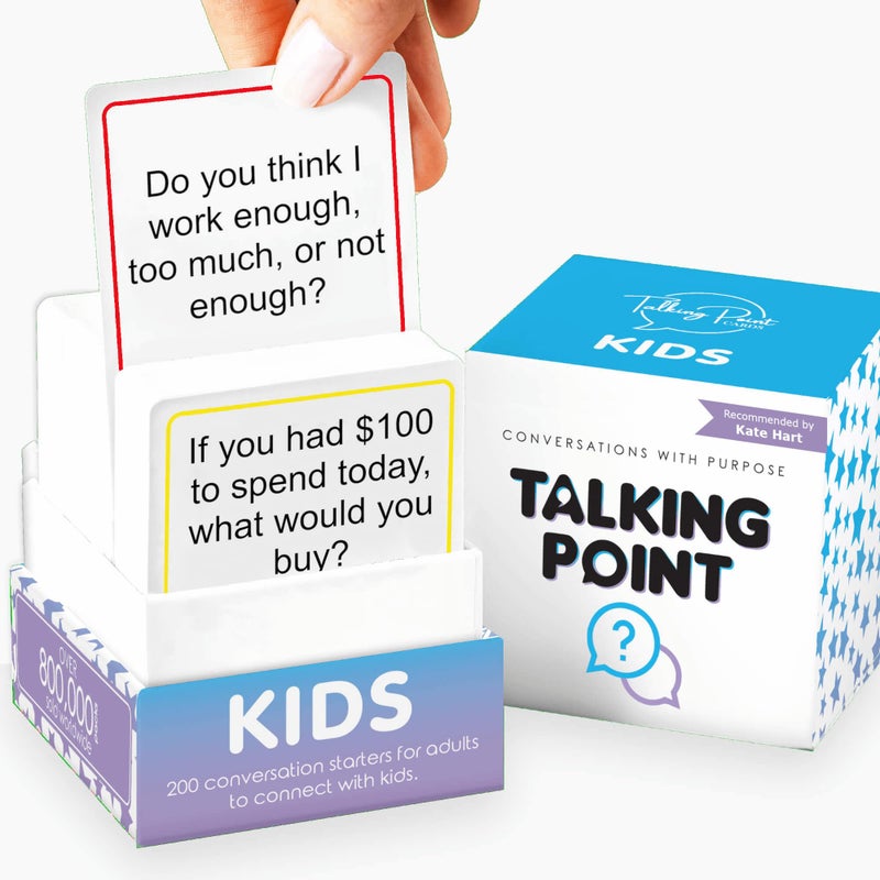 TALKING POINT CARDS 200 Kids Conversation Cards - Help Kids Put Down Tablets and Phones - Get Children to Enjoy Talking and Listening - Great for Car Rides and Family Dinners - A New Way to Express Themselves - Image 1