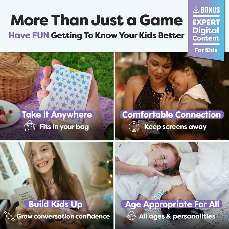 TALKING POINT CARDS 200 Kids Conversation Cards - Help Kids Put Down Tablets and Phones - Get Children to Enjoy Talking and Listening - Great for Car Rides and Family Dinners - A New Way to Express Themselves - Image 4
