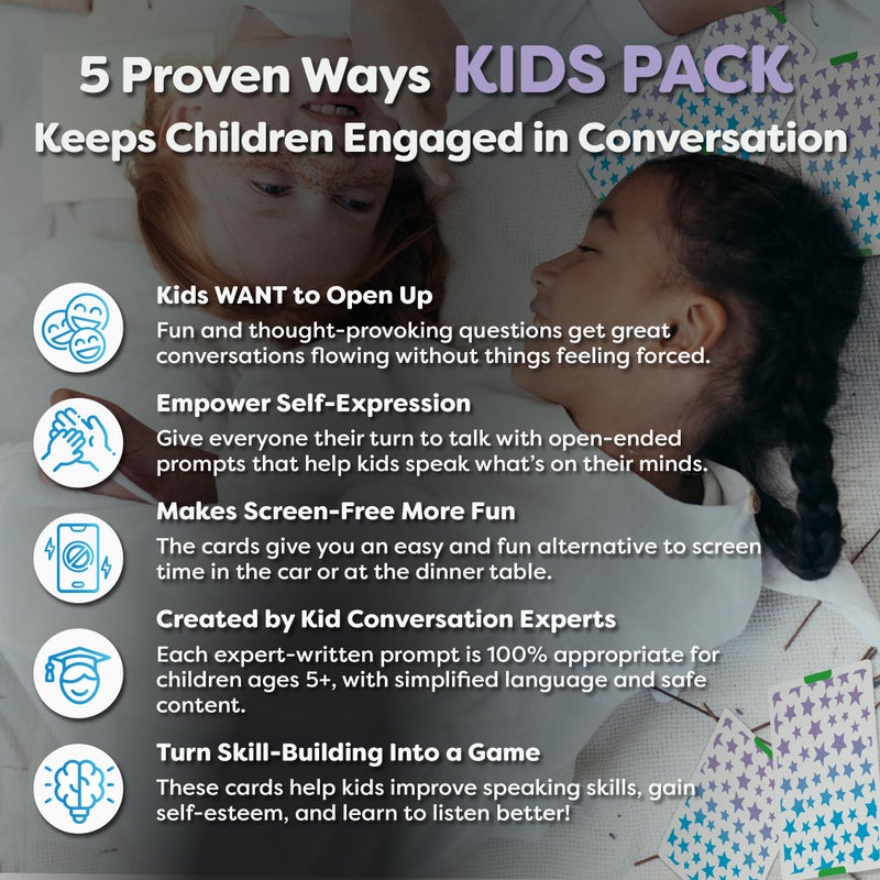 TALKING POINT CARDS 200 Kids Conversation Cards - Help Kids Put Down Tablets and Phones - Get Children to Enjoy Talking and Listening - Great for Car Rides and Family Dinners - A New Way to Express Themselves - Image 2