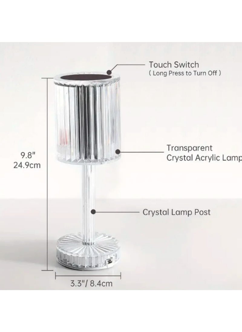 Oliva Nero - USB Rechargeable Crystal Table Lamp Touch Night Light LED Lampshade Remote Control - Image 1