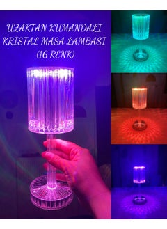 USB Rechargeable Crystal Table Lamp Touch Night Light LED Lampshade Remote Control