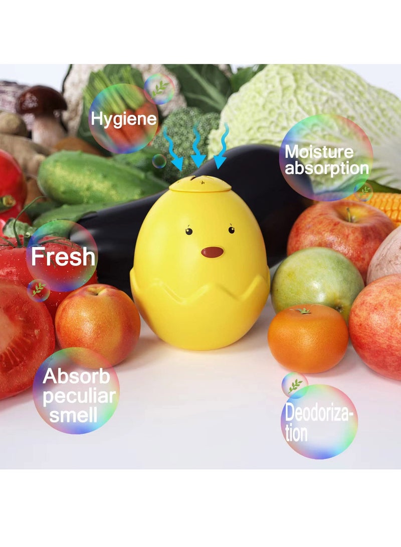 Zikra ridge Deodorizer Fresheners Smell Odor Eliminator 2 Pack,Cute Chick Refrigerator Freezer Deodorizer Odors Absorbers Remover for Fridge,Car,Closet,Wardrobe(Yellow) - Image 2