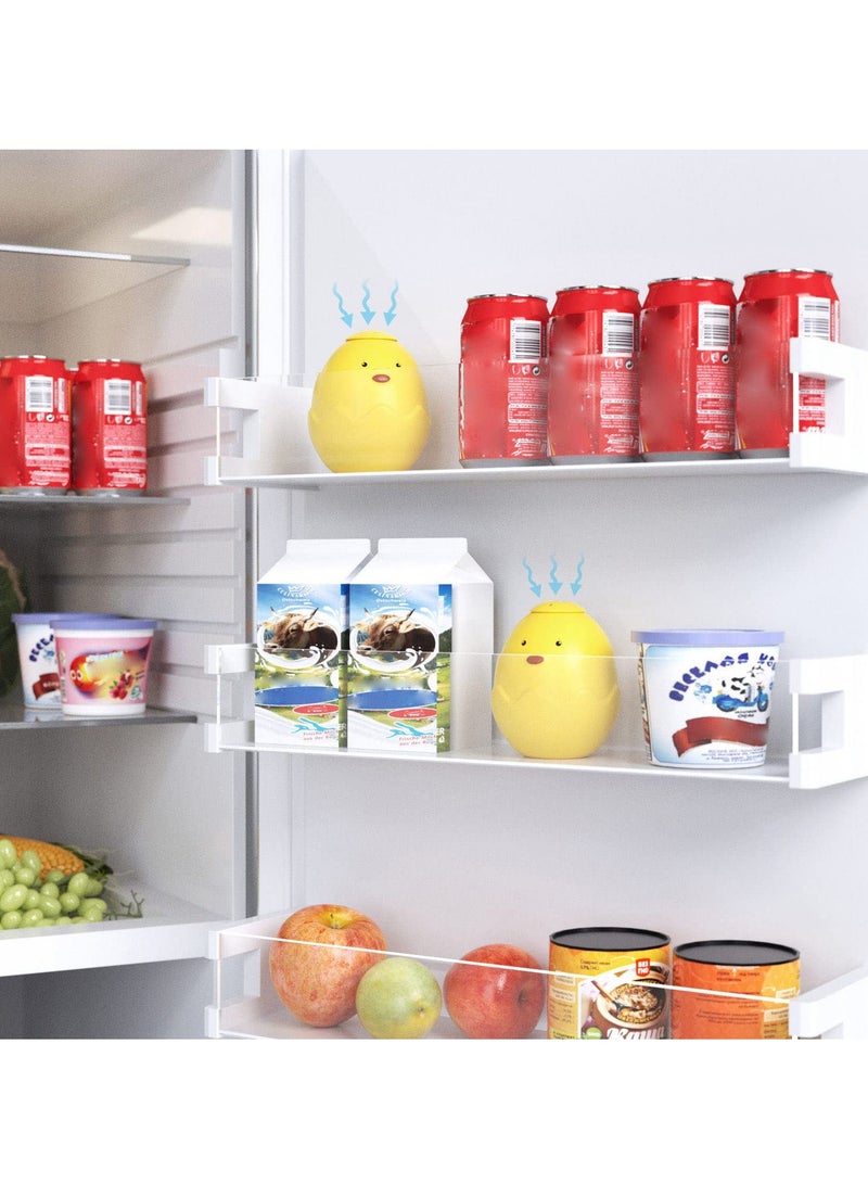 Zikra ridge Deodorizer Fresheners Smell Odor Eliminator 2 Pack,Cute Chick Refrigerator Freezer Deodorizer Odors Absorbers Remover for Fridge,Car,Closet,Wardrobe(Yellow) - Image 4