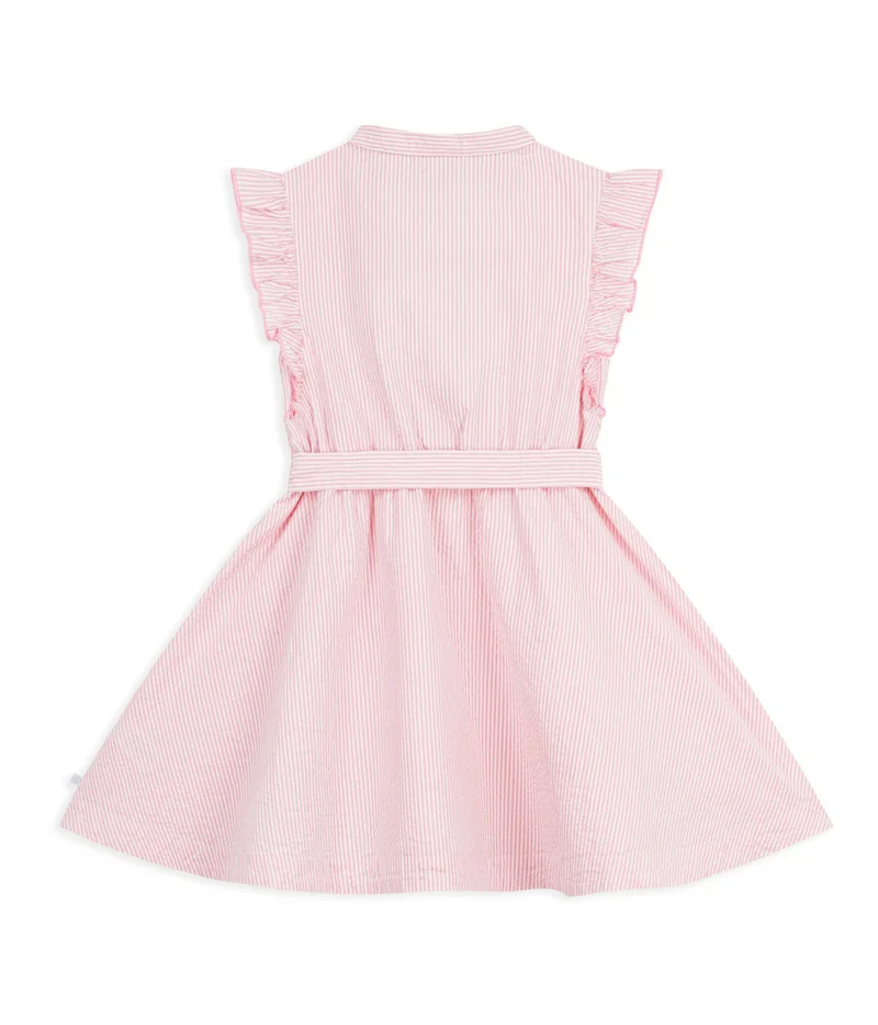 بيتي باتو Children's Short-Sleeved Stripy Poplin Dress
