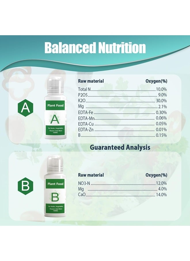Haligo Hydroponics Nutrients (800ml in Total), Plant Food A & B Hydroponics Supplies, Indoor Plant Fertilizer for Hydroponics Growing System, Growing System Accessories for Vegetables Fruits Flowers Thrive  - Image 5