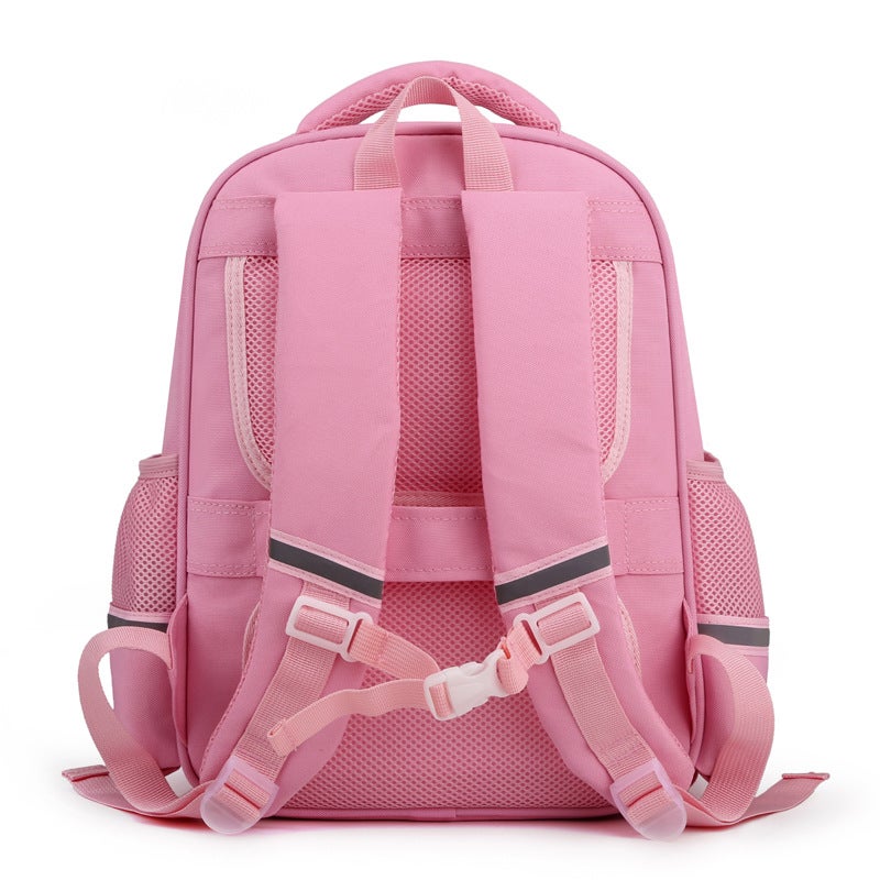 Trolley School Bag For Grades 1-6, Weight-Reducing And Spine-Protecting Children'S Backpack, Water-Resistant Geometric Pattern For Girls - Image 5