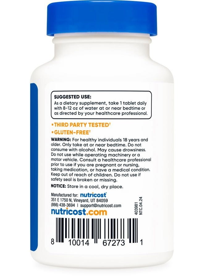 Nutricost ميلاتونين 10 ملغ، 240 قرص - 10 ملغ لكل حصة، غير معدّل وراثيًا، خالي من الغلوتين - Image 4