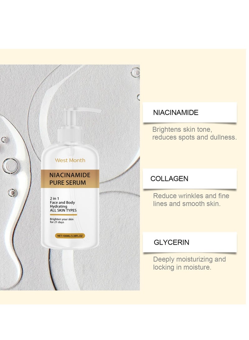 القمر الغربي سيروم اشلي شاين الذي يحتوي على النياسيناميد 2 في 1 لتفتيح وترطيب البشرة للوجه والجسم 100مل - Image 2