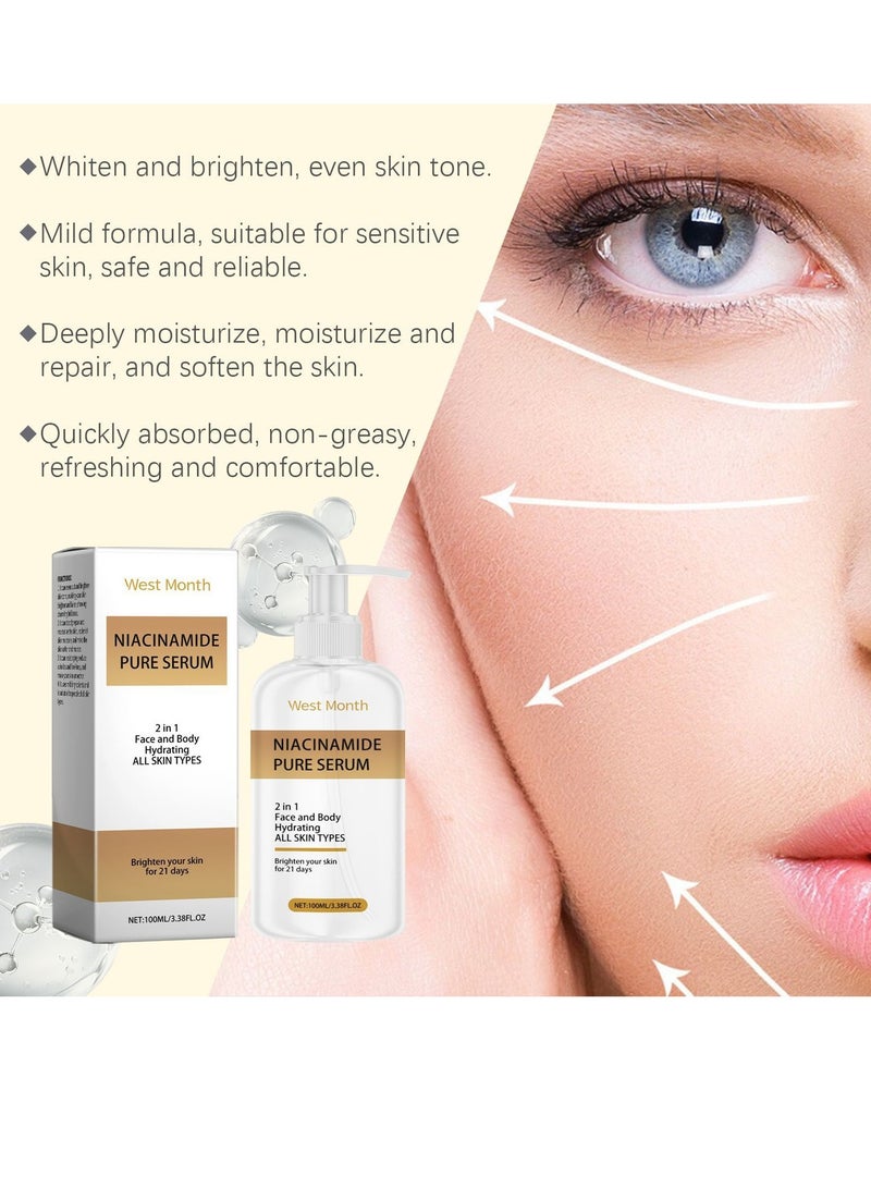 القمر الغربي سيروم اشلي شاين الذي يحتوي على النياسيناميد 2 في 1 لتفتيح وترطيب البشرة للوجه والجسم 100مل - Image 3