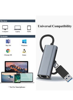 محول USB إلى 2.5G إيثرنت، محول إيثرنت 2 في 1 USB C/USB 3.0 متوافق مع اللابتوب، محول USB-C إلى RJ45 الشبكي، متوافق مع Thunderbolt 4/3، لنظام ويندوز، ماك أو إس، آيباد أو إس والمزيد - pzsku/Z36362E661CCC46FC54C2Z/45/_/1713357856/c5b68a2c-9d3f-4302-bba3-91f3464e801b