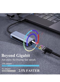 محول USB إلى 2.5G إيثرنت، محول إيثرنت 2 في 1 USB C/USB 3.0 متوافق مع اللابتوب، محول USB-C إلى RJ45 الشبكي، متوافق مع Thunderbolt 4/3، لنظام ويندوز، ماك أو إس، آيباد أو إس والمزيد - pzsku/Z36362E661CCC46FC54C2Z/45/_/1713357858/da26b0d5-df05-40c5-a7c0-0a5681083dfd