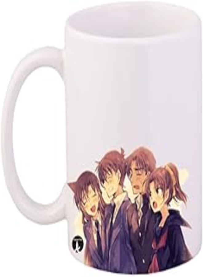 RYN PRINTED Design Anime Detectiive Conan Mug White Brown Blue 11ounce