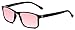 Calabria FL41 Pink Tinted Reading Glasses Black200 Lenses Full Rim Eyeglasses for Men Women Eyewear for Light Sensitivity Outdoors Photophobia Vision Reading Glasses - Image 1