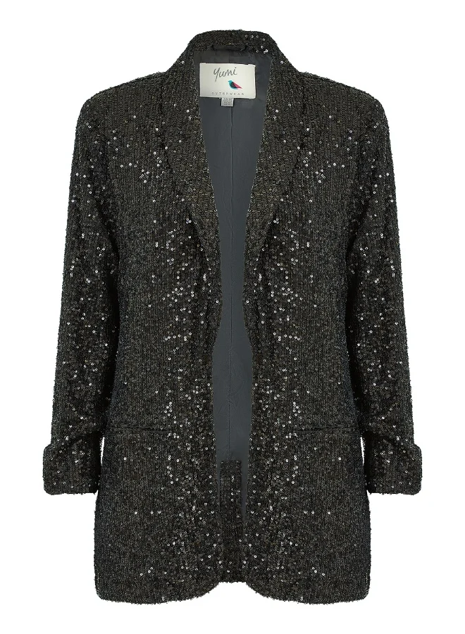 Yumi Sequin Blazer With Pockets