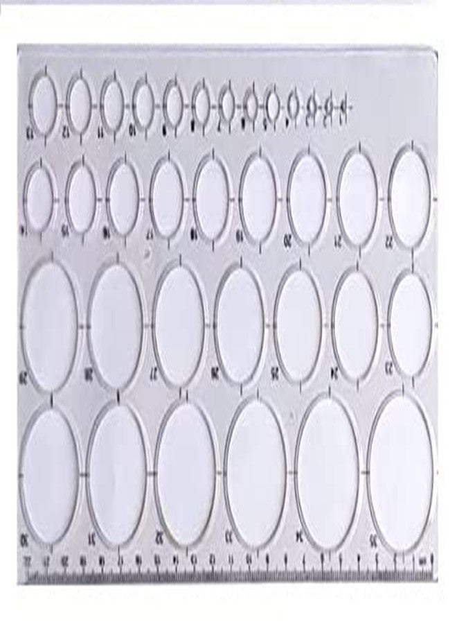 FIRST CLICK Stencil for Shapes Making Size - LENGTH-24 cm Width-9.8 cm And Art Circle Master with 35 Circles (White, Size: Length- 23.5 cm & Breadth- 11.5 cm) - Image 2