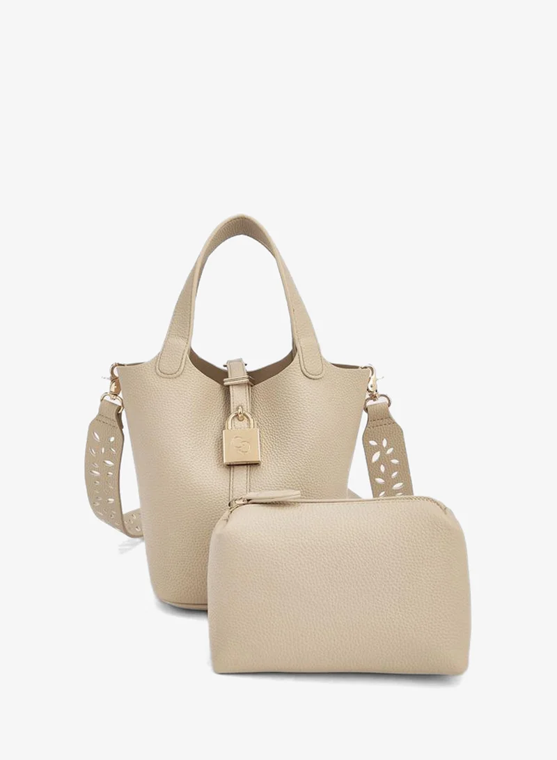 Celeste Textured Bucket Bag with Pouch