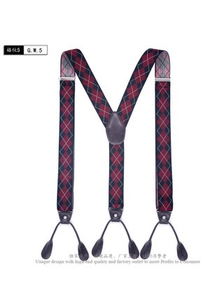 British Style Button Suspenders 3.5cm Wide Plaid 5 Black and Red Plaid +120cm - pzsku/Z36366FA9DEA4A25DA88AZ/45/1746225038/8a1e7271-ccbe-4863-8e88-c6d16698e745