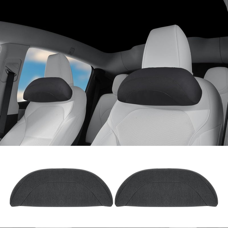 Nappa Leather Headrest Pillow 2 Packs for Tesla Neck Pillow Uniquely Designed for Tesla Model Y/3 Neck Support Cushion (White Neck Pillow + Lumbar Support Pillow) - Image 3