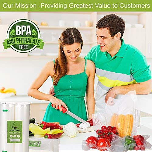 VacYaYa 2 Pack 11x50 (Total 100 feet) Vacuum Sealer Bags Rolls with BPA Free and Heavy Duty,Commercial Grade Vaccume Seal Bags Rolls Work with Any Types Vacuum Sealer - Image 3