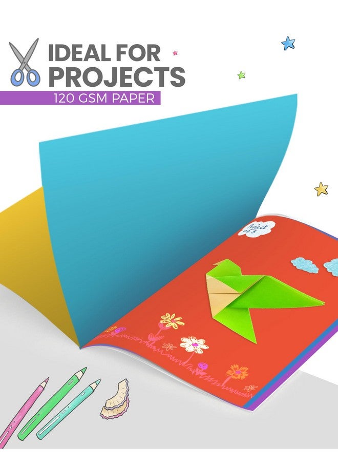 TARGET PUBLICATIONS Scrapbook for Kids | Soft Bound | A4 Size Approx | 32 Multi Colour Pages | Unruled Colorful Paper Sheets for Projects, School, DIY Art and Craft | Scrapbook Ideas | 28 x 21.5 cm | 120 GSM | Pack of 3 - Image 3