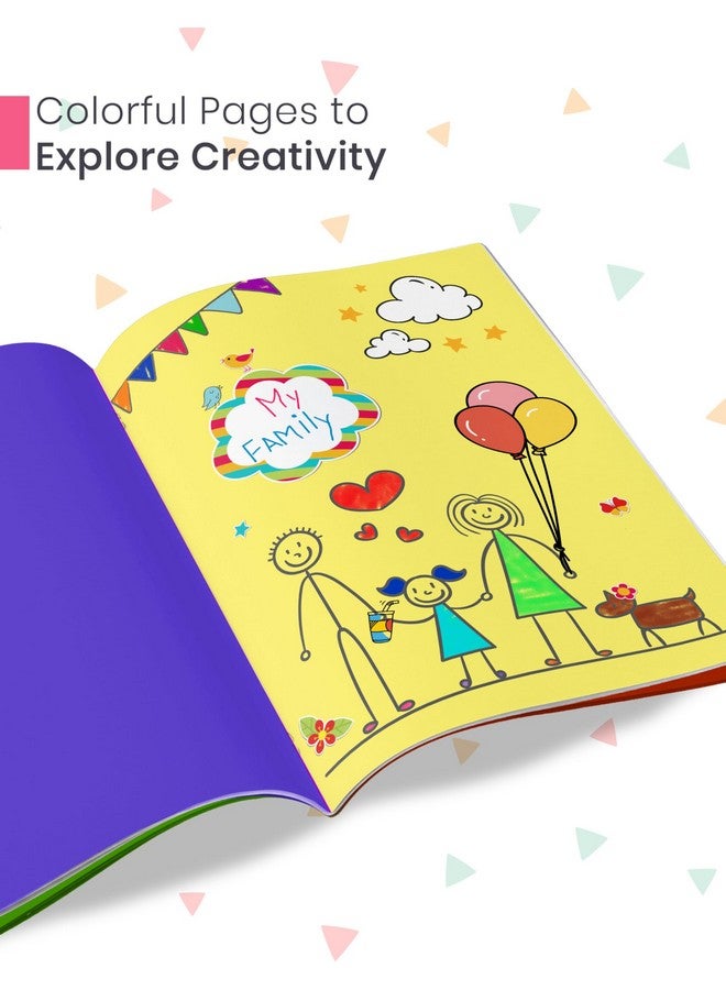 TARGET PUBLICATIONS Scrapbook for Kids | Soft Bound | A4 Size Approx | 32 Multi Colour Pages | Unruled Colorful Paper Sheets for Projects, School, DIY Art and Craft | Scrapbook Ideas | 28 x 21.5 cm | 120 GSM | Pack of 3 - Image 4