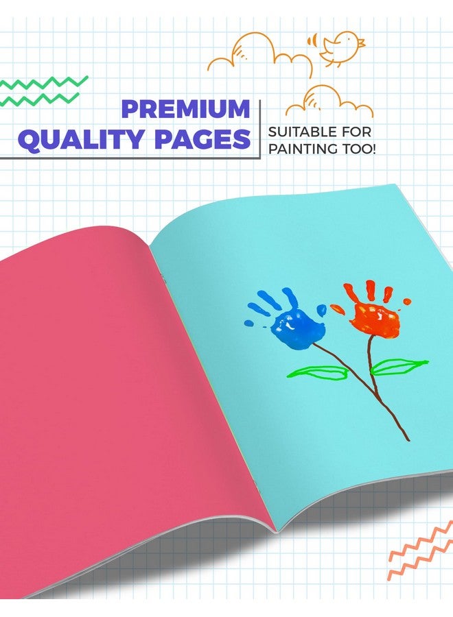 TARGET PUBLICATIONS Scrapbook for Kids | Soft Bound | A4 Size Approx | 32 Multi Colour Pages | Unruled Colorful Paper Sheets for Projects, School, DIY Art and Craft | Scrapbook Ideas | 28 x 21.5 cm | 120 GSM | Pack of 3 - Image 5