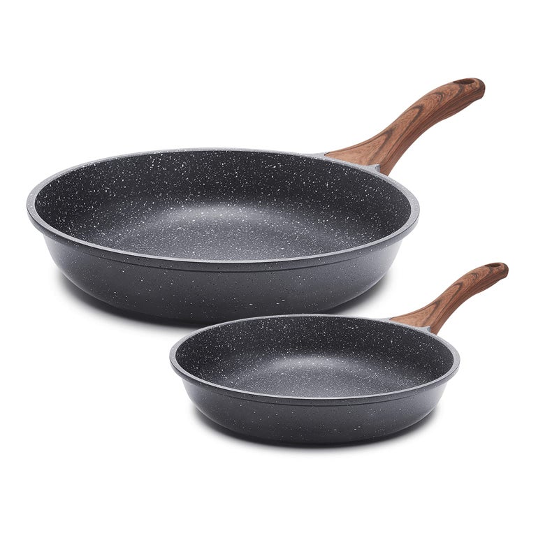 SENSARTE Nonstick Frying Pan Skillets, Swiss Granite Coating Omelette Pans, Healthy Cookware Chef's Pan, Free of Intentionally Added PFOA (8+12.5 Inch) - Image 1