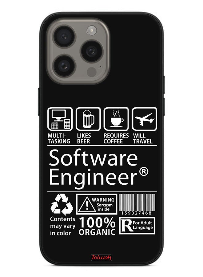 Tolwak Apple iPhone 15 Pro Protective Case Cover Software Engineer Sticker - Image 2
