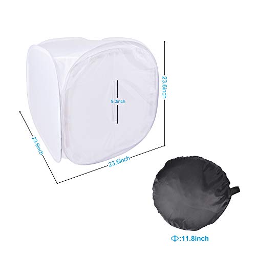 Ruittos Bestshoot 24" Portable Photo Studio Shooting Tent Light Box Cube Diffusion Softbox Tent with 4 Colors Backdrops (Red Dark Blue Black White) for Table Top Indoor Outdoor Photography - Image 5