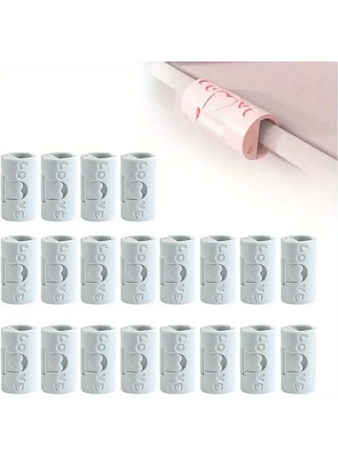 Blue 24Pcs Reusable Bed Sheet Grippers Non Slip Fasteners For Duvet Cover And Mattress - Image 1