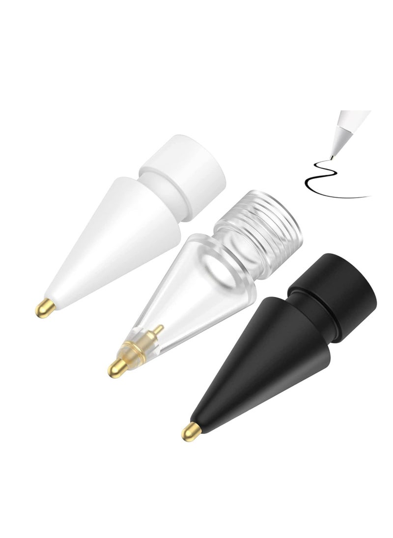 Generic - Tips for Apple Pencil 1st & 2nd Generation, 6 Pack No Wear Out Fine Point Precise Control Pen Like Replacement Nibs Compatible with Apple Pencil (White+Clear+Black) - Image 1