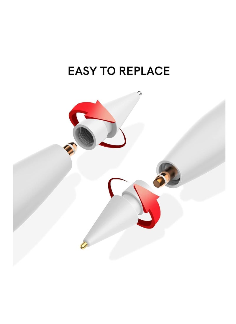 Generic - Tips for Apple Pencil 1st & 2nd Generation, 6 Pack No Wear Out Fine Point Precise Control Pen Like Replacement Nibs Compatible with Apple Pencil (White+Clear+Black) - Image 1