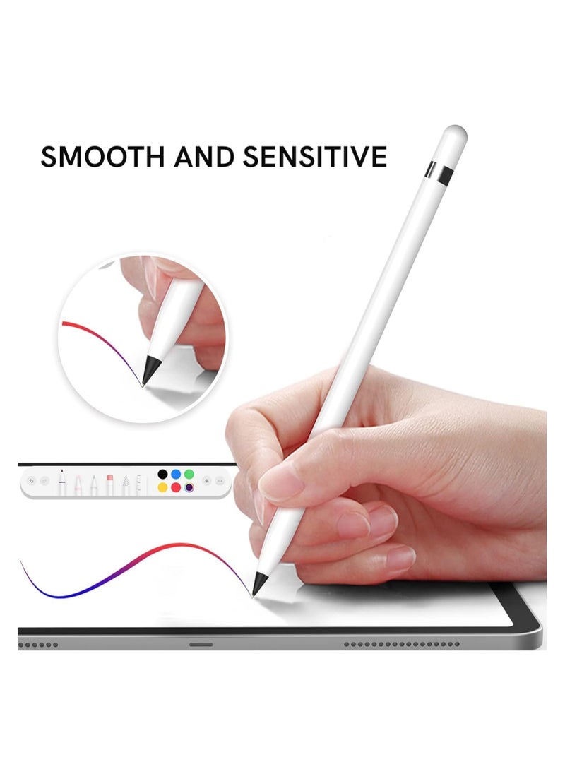 Generic - Tips for Apple Pencil 1st & 2nd Generation, 6 Pack No Wear Out Fine Point Precise Control Pen Like Replacement Nibs Compatible with Apple Pencil (White+Clear+Black) - Image 1