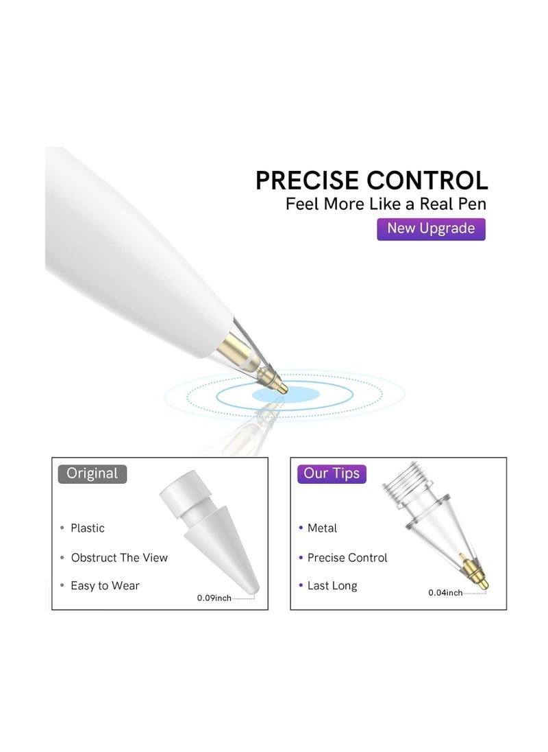 Generic - Tips for Apple Pencil 1st & 2nd Generation, 6 Pack No Wear Out Fine Point Precise Control Pen Like Replacement Nibs Compatible with Apple Pencil (White+Clear+Black) - Image 1