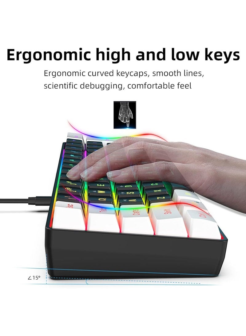 فلوينغ لوحة مفاتيح ألعاب RGB بـ 61 مفتاحًا، 60% مصغرة، سلكية، مقاومة للماء، للم gamers - الافتراضي - Image 5