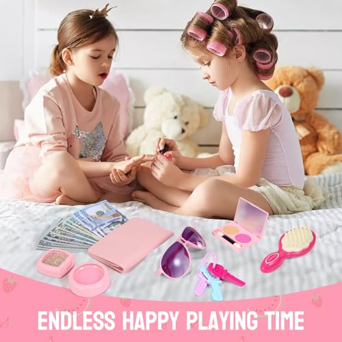 Mytothfy Pretend Play Purse for Little Girls, Toddler Purse with Pretend Makeup Toys for Toddlers, Princess Pretend Play Purse Toys with Accessories, Kids Purse Toy Birthday Gift for Girls Age 3 4 5 6+ - Image 5