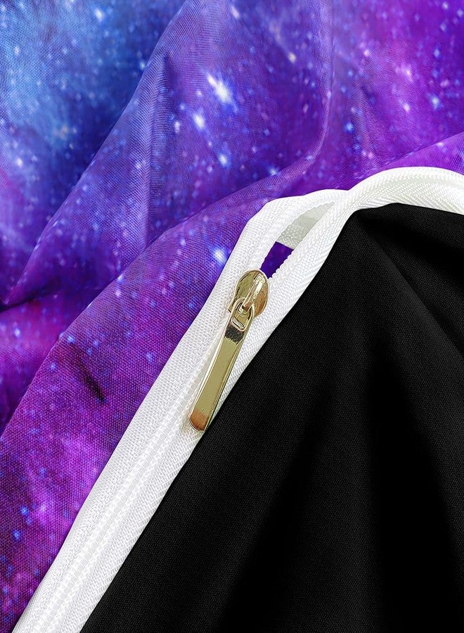 Elnonthy Galaxy Bedding Twin,Galaxy Duvet Cover Set Purple and Black Comforter Covers Girls Romantic Bed Set Decor - Image 4