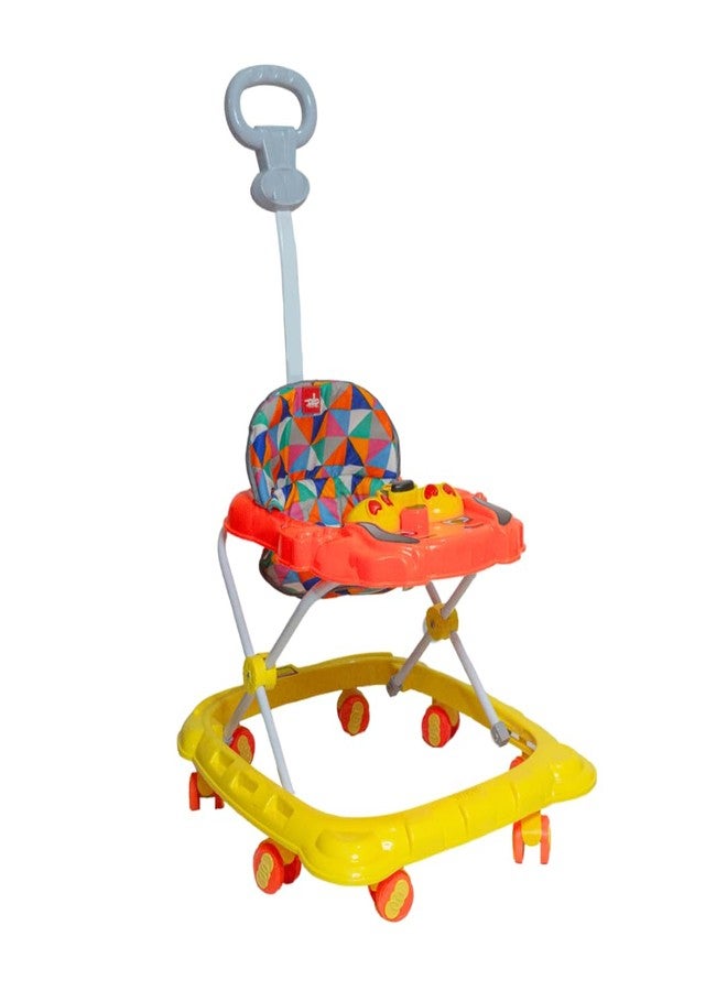 Maanit Baby Walker for Kids, Foldable Kids Walker with Height Adjustable & Parental Push Handle | Walker for Baby with Music & Light, | Walker for 6-12 Months Boy Girl (Red) - Image 1