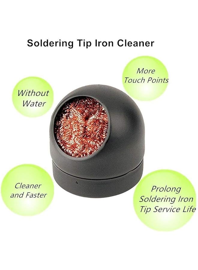 erorex Soldering Tip Iron Cleaner Solder Tip Cleaning Wire Soldering Tip Cleaning Ball And Base Holder Soft Coiled Brass Tip Cleaner Kit No Water Multicolor - Image 3