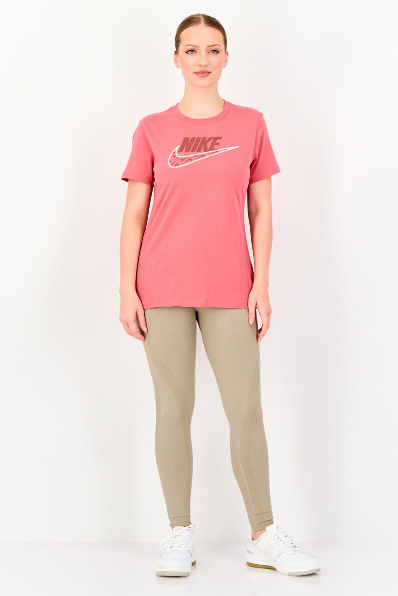 Nike تي شيرت رياضي نسائي بأكمام قصيرة، وردي قديم، - Image 3