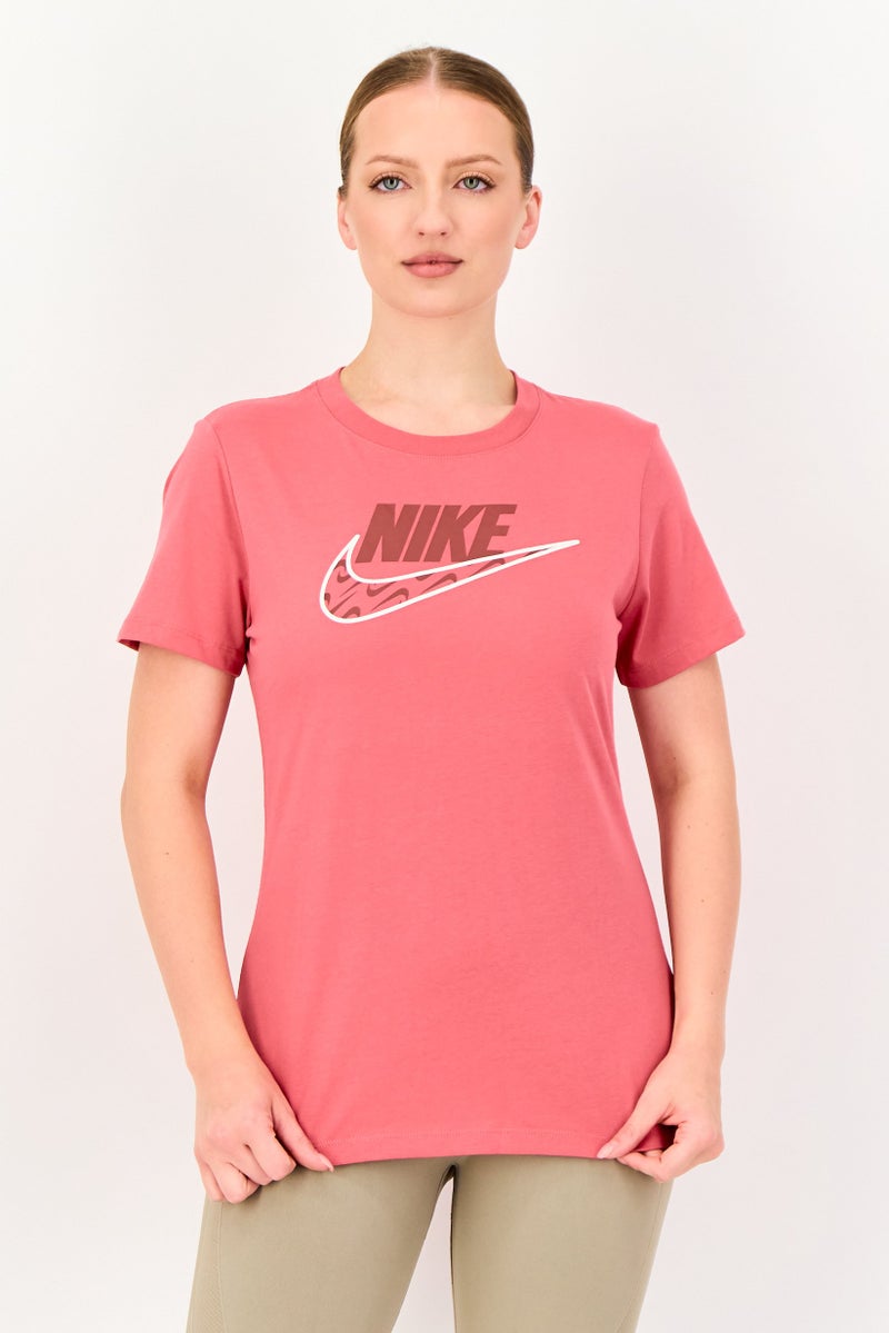 Nike تي شيرت رياضي نسائي بأكمام قصيرة، وردي قديم، - Image 1