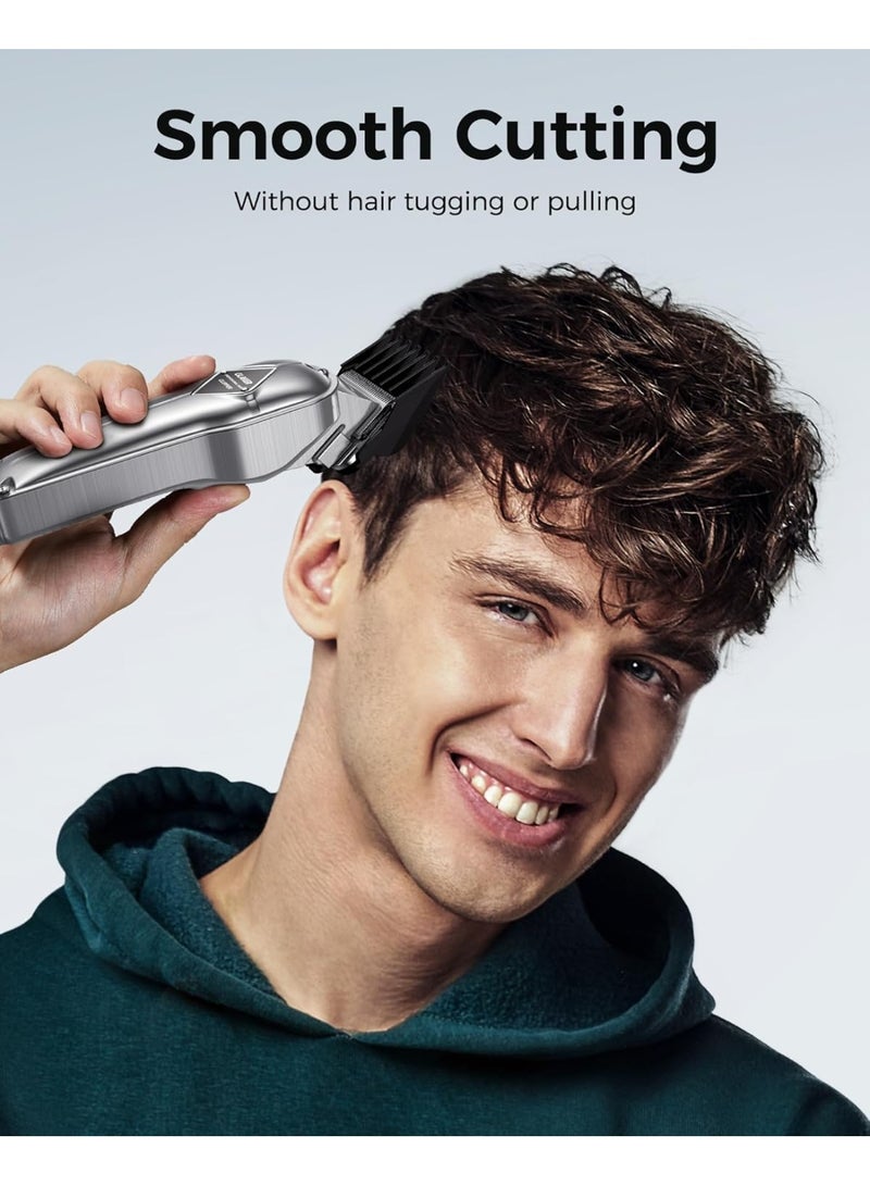 GLAKER Professional Hair Clippers for Men K11S + 13F, Cordless Clipper & Trimmer Set, Complete Barber Kit for Hair & Beard Grooming, Fade & Blending Kit, Silver - Image 3