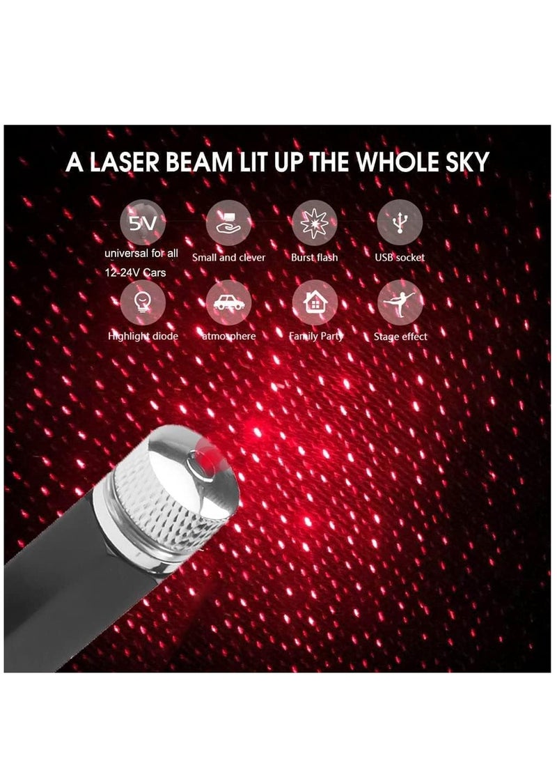 Generic Car USB Atmosphere Ambient Star Projector Night Light Car Interior LED Decorative Lights Adjustable Romantic Car Roof Light Pack of 2 - Image 2