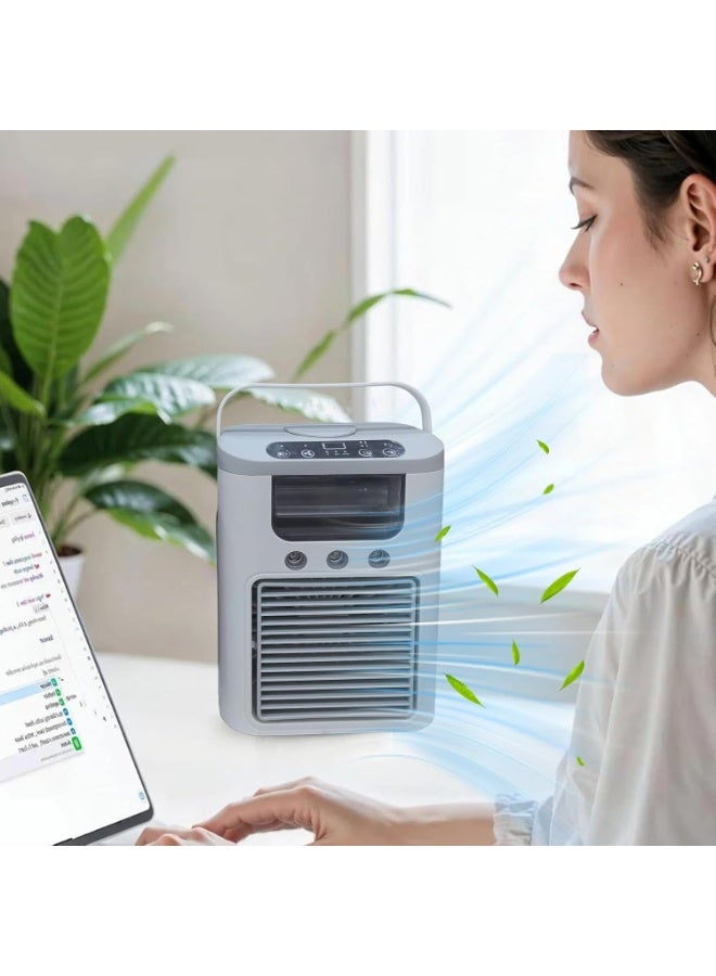 سناجل مبرد هواء محمول ومرطب بثلاث سرعات – ميني جهاز تبريد USB مع إضاءة مزاجية ومؤقت - Image 4