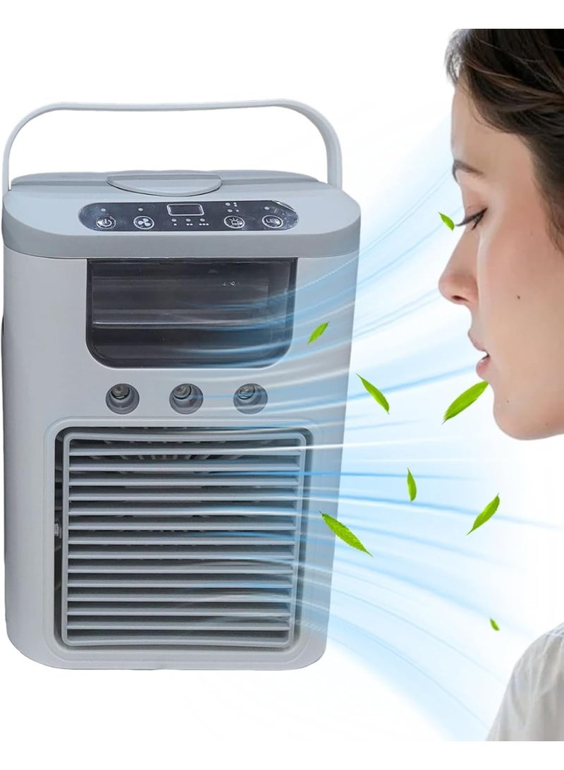 سناجل مبرد هواء محمول ومرطب بثلاث سرعات – ميني جهاز تبريد USB مع إضاءة مزاجية ومؤقت - Image 1